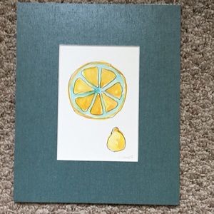 Lemon Original Watercolor Painting